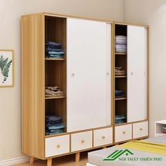 Tủ quần áo cánh lùa gỗ MDF hiện đại - QA 12
