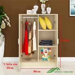 Tủ quần áo 2 cánh cho bé đẹp - QA 26