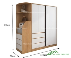 Tủ quần áo đứng có kệ góc độc đáo - QA 112