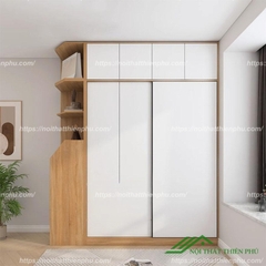 Tủ quần áo đứng có kệ góc độc đáo - QA 112