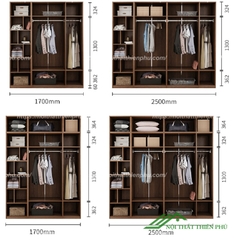 Tủ quần áo gia đình bằng gỗ thiết kế đa năng hiện đại - QA 116