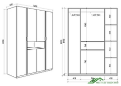 Tủ quần áo giá rẻ hiện đại gỗ công nghiệp - QA 71
