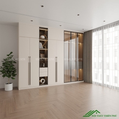 Tủ quần áo hiện đại gỗ công nghiệp cánh kính - TK 11