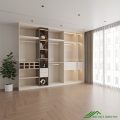 Tủ quần áo hiện đại gỗ công nghiệp cánh kính - TK 11