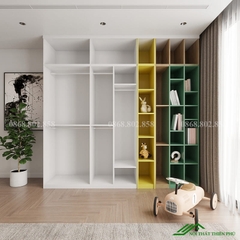 Tủ quần áo kết hợp kệ trang trí - QA 92