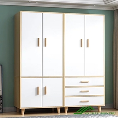 Tủ quần áo nhiều cánh mở đẹp gỗ MDF - QA 27