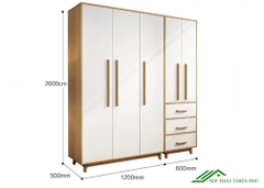Tủ quần áo nhiều cánh hiện đại gỗ MDF - QA 14