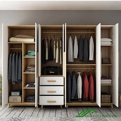 Tủ quần áo nhiều cánh hiện đại gỗ MDF - QA 14