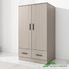 Tủ quần áo 2 cánh gỗ mdf thiết kế nhỏ đẹp - QA 16