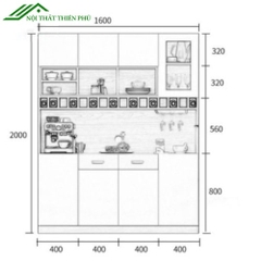 Tủ rượu kiêm vách ngăn trang trí gỗ MDF - TR 20