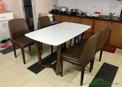 Bộ bàn ăn Grace mặt đá 4 ghế 1m4 - BA 18
