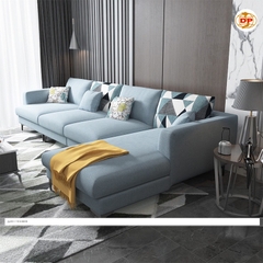 Sofa Góc Chữ L Gỗ Tự Nhiên Bọc Nỉ Giá Rẻ - SF 17