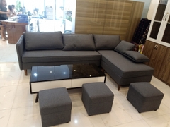 Sofa Góc Gỗ Tự Nhiên Bọc Nỉ Giá Rẻ - SF 15