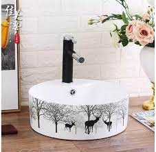 Lavabo Tròn Hươu (41cm x 15cm) LB 13 - F19 - L6 - 2028 CL08