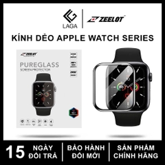 Cường Lực Dẻo / Chống Vân Tay Zeelot 3D Curved Ultrathin Apple Watch 40mm / 44mm - Viền Dẻo Chống Nứt Cạnh