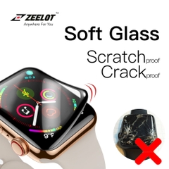 Cường Lực Dẻo / Chống Vân Tay Zeelot 3D Curved Ultrathin Apple Watch 40mm / 44mm - Viền Dẻo Chống Nứt Cạnh