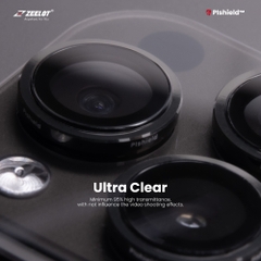 Kính Cường Lực Camera Lens ZEELOT PIshield Titanium Cho iPhone 15 Pro Max / 15 Pro