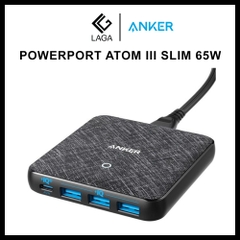 Sạc Đa Cổng Anker 4 Cổng PowerPort Atom III Slim 65W PIQ 3.0 & GaN A2045