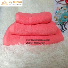 Bộ khăn cotton cao cấp màu hồng
