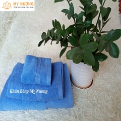 Bộ 3 khăn cotton Cotton màu xanh blu