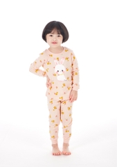 Bộ Pijama dài tay Moi&Du bé gái - Flower Bunny