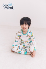 Bộ pijama dài tay Olomimi bé trai Dino Car