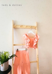Ted & Dollies Set quần áo crop - hồng cam - TDS2309