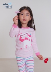 Bộ pijama dài tay Olomimi bé gái Unicorn Dream