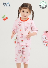 Bộ pijama lửng Olomimi bé gái Cherry Bambi
