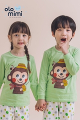 Bộ pijama dài tay Olomimi bé trai/bé gái Yummy Monkey
