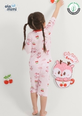 Bộ pijama lửng Olomimi bé gái Cherry Bambi
