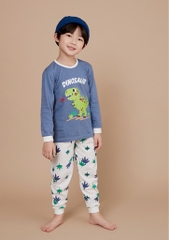 Bộ pijama dài Olomimi bé trai Walking Dino