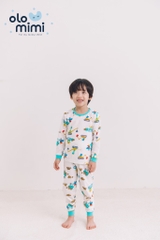 Bộ pijama dài tay Olomimi bé trai Dino Car