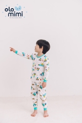 Bộ pijama dài tay Olomimi bé trai Dino Car