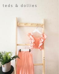 Ted & Dollies Set quần áo crop - hồng cam - TDS2309