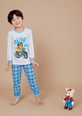 Bộ pijama dài Olomimi bé trai Bear Racer