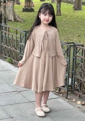Set váy bé gái phối áo cardigan - TDS2514