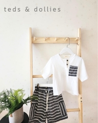 Ted & Dollies Set quần sọc áo trắng - TDS2305