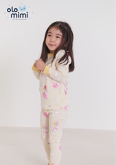 Bộ pijama dài tay Olomimi bé gái Balloon Rabbit