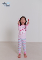 Bộ pijama dài tay Olomimi bé gái Unicorn Dream
