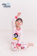 Bộ pijama dài tay Olomimi bé gái Apple Princess