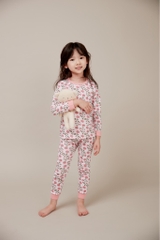 Bộ pijama dài Olomimi bé gái Flower Pink