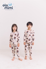 Bộ pijama dài tay Olomimi bé trai/bé gái Winter Bear