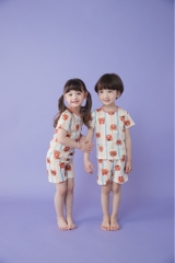 Bộ pijama cộc Olomimi bé trai/bé gái Teddy bear gentleman