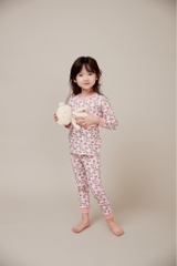 Bộ pijama dài Olomimi bé gái Flower Pink