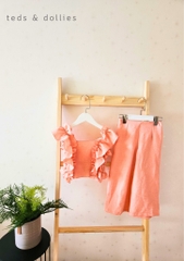 Ted & Dollies Set quần áo crop - hồng cam - TDS2309