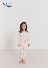 Bộ pijama dài tay Olomimi bé gái Balloon Rabbit