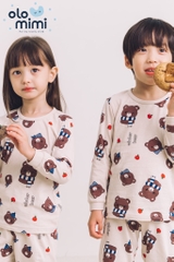Bộ pijama dài tay Olomimi bé trai/bé gái Winter Bear