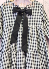 Váy caro đen trắng phối nơ lưng - TDF2401