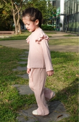 Áo bèo vai tăm tiêu màu hồng - TDF2403AH